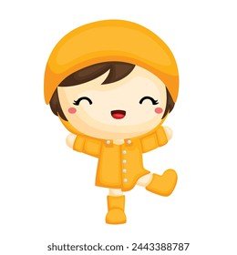 Girl With Yellow Outfit Fashion Cartoon Illustration Vector Clipart Sticker Decoration Background