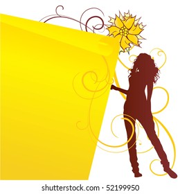 girl with yellow scroll