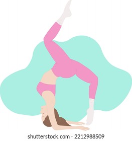 girl yoga fitness difficult position