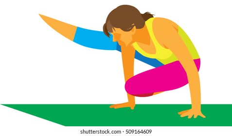 girl is a yoga instructor performs a handstand