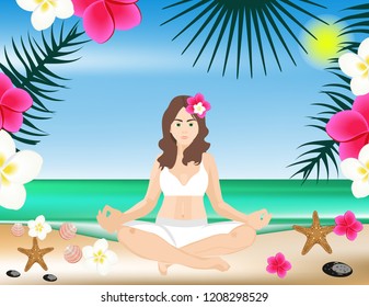 Girl Yoga isolated