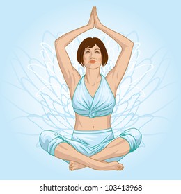 Girl in yoga pose