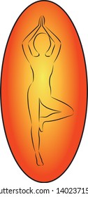 A girl in yoga pose vector icon on a white background isolated