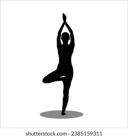 Girl yoga silhouette stock vector