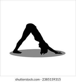 Girl yoga silhouette stock vector