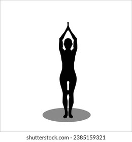 Girl yoga silhouette stock vector