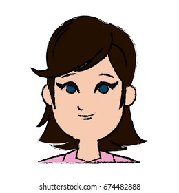 girl young smiling pretty cartoon