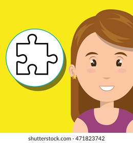 girl young student school vector illustration design