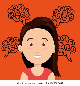 girl young student school vector illustration design