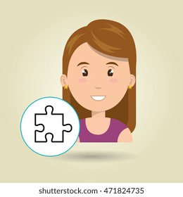 girl young student school vector illustration design