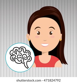 girl young student school vector illustration design