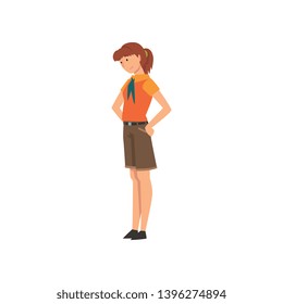 Girl Zoo Worker, Volunteer, Professional Zookeeper Character Caring of Animal Vector Illustration