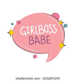 girlboss babe speech bubble icon