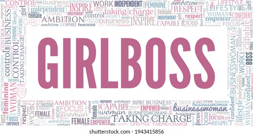 Girlboss vector illustration word cloud isolated on a white background.