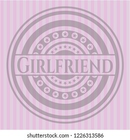 Girlfriend badge with pink background