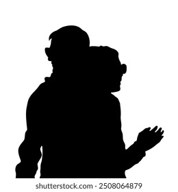 Girlfriend and boyfriend silhouette vector. Romantic vector. Romantic silhouette vector.