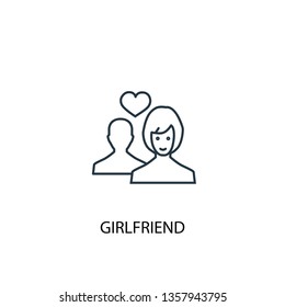 girlfriend concept line icon. Simple element illustration. girlfriend concept outline symbol design. Can be used for web and mobile UI/UX