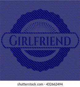 Girlfriend emblem with jean texture