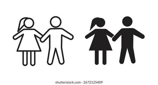 Girlfriend icon Black and White Vector Graphic