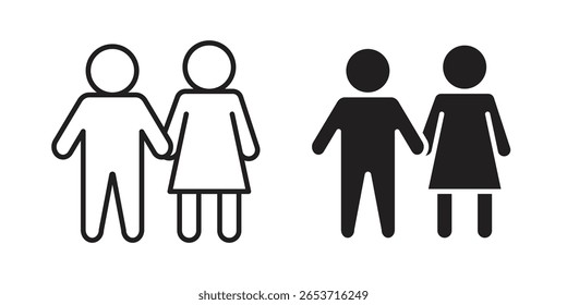 Girlfriend icon design element. Editable stroke. Vector