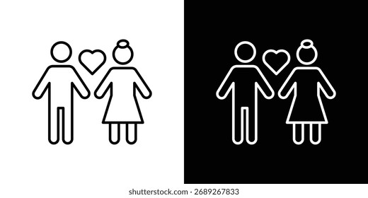 Girlfriend icon. Editable stroke. Icon for web.