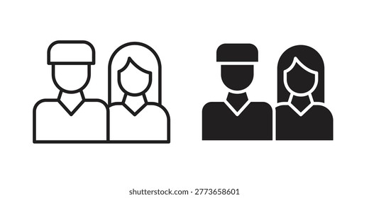 Girlfriend icon illustration for web design. filled flat icons