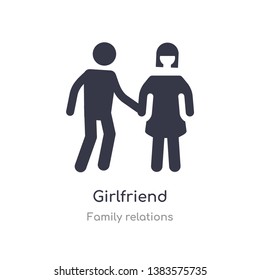 girlfriend icon. isolated girlfriend icon vector illustration from family relations collection. editable sing symbol can be use for web site and mobile app