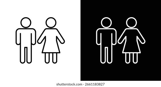 Girlfriend icon linear icon. Line with editable stroke