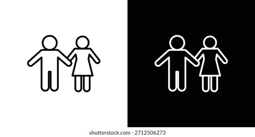 Girlfriend icon in simple linear style.