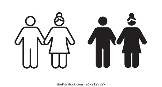 Girlfriend icon solid style. Flat vector illustration.