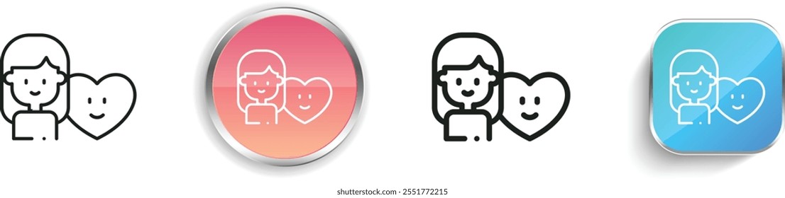 girlfriend icon. Thin Linear, Regular and Button Style Design Isolated On White Background