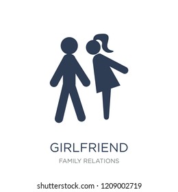 girlfriend icon. Trendy flat vector girlfriend icon on white background from family relations collection, vector illustration can be use for web and mobile, eps10