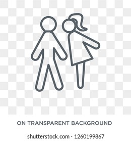 girlfriend icon. Trendy flat vector girlfriend icon on transparent background from family relations collection. High quality filled girlfriend symbol use for web and mobile