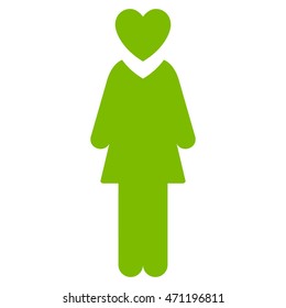 GirlFriend icon. Vector style is flat iconic symbol with rounded angles, eco green color, white background.