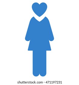 GirlFriend icon. Vector style is flat iconic symbol with rounded angles, cobalt color, white background.