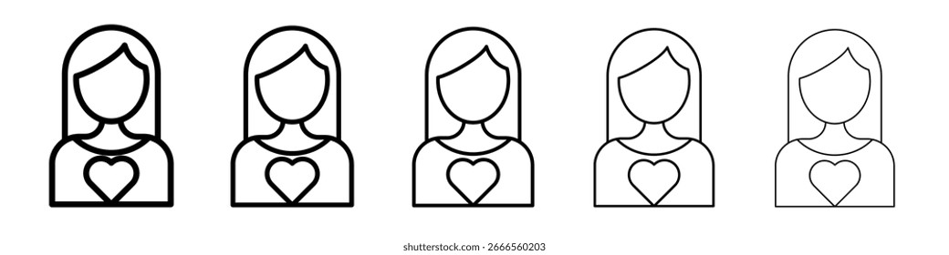 Girlfriend icon in web style. Vector illustration. Eps10