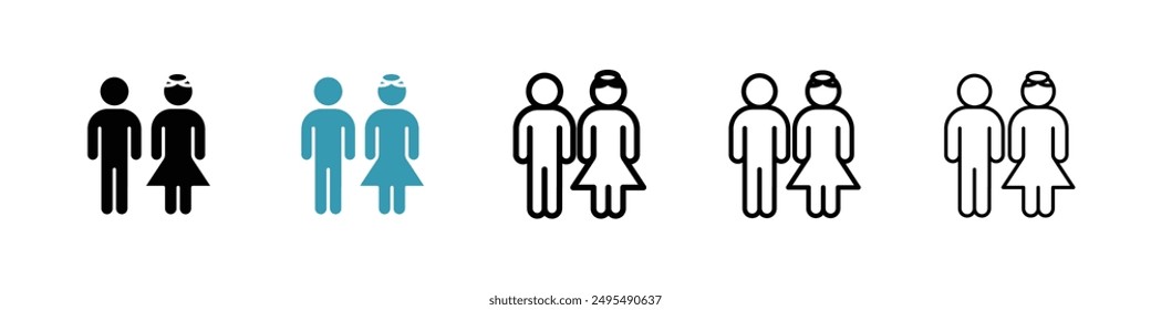 Girlfriend line icon vector set.