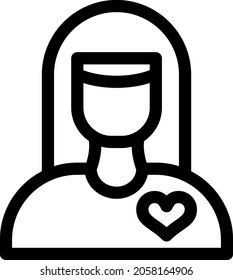 Girlfriend Outline Vector Icon Design
