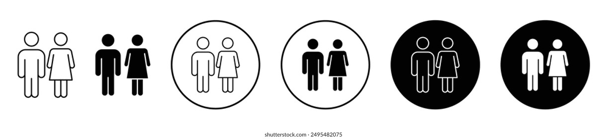 Girlfriend thin line vector icon set.