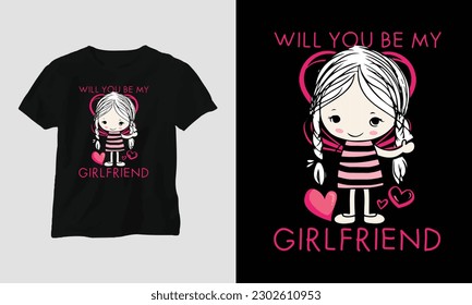 Girlfriend, Woman Special T-shirt and apparel design print typography