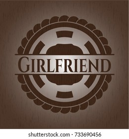 Girlfriend wood emblem. Retro