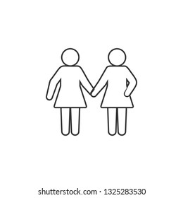 Girlfriends icon. Simple thin line, outline vector of Friendship icons for UI and UX, website or mobile application
