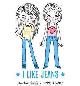Girlfriends T-shirt design vector illustration