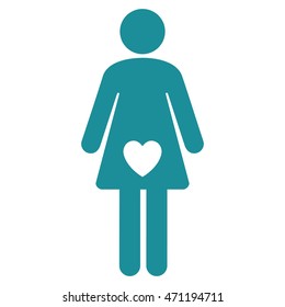GirlFrriend icon. Vector style is flat iconic symbol with rounded angles, soft blue color, white background.
