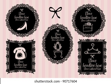 girlie borders vector/illustration