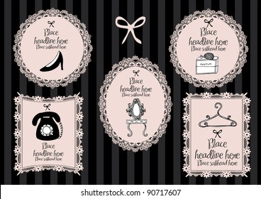 girlie borders vector/illustration