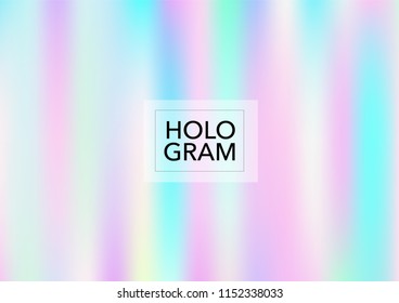 Girlie Hologram Gradient Vector Background. Bright Trendy Tender Pearlescent Color Overlay. Cool Funky Holographic Princess, Fairytale, Cute Girlie Texture. Unicorn Fairy Tale Funky Hologram Gradient