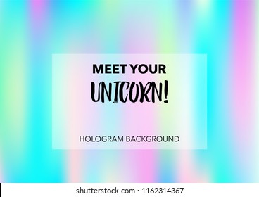 Girlie Hologram Gradient Vector Background. Soft Trendy Tender Pearlescent Rainbow Overlay. Vibrant Holographic Princess, Fairytale, Cute Girlie Wallpaper. Unicorn Fairy Tale Funky Hologram Gradient