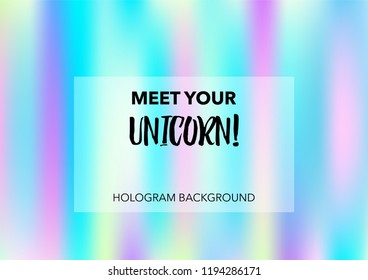 Girlie Hologram Gradient Vector Background. Soft Trendy Tender Pearlescent Rainbow Overlay. Cool Funky Holographic Princess, Fairytale, Cute Girlie Texture. Unicorn Fairy Tale Tech Hologram Gradient