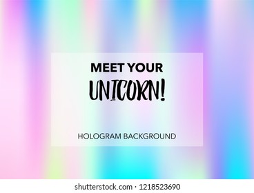 Girlie Hologram Gradient Vector Background. Luxury Trendy Tender Pearlescent Color Overlay. Vibrant Holographic Princess, Fairytale, Cute Girlie Background. Unicorn Fairy Tale Cute Hologram Gradient